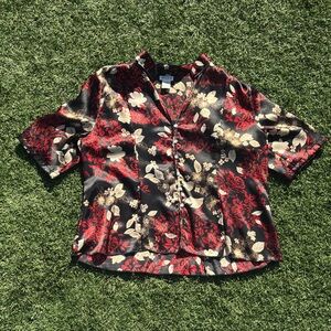 NICOLA Red and Cream Floral Top
